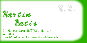 martin matis business card